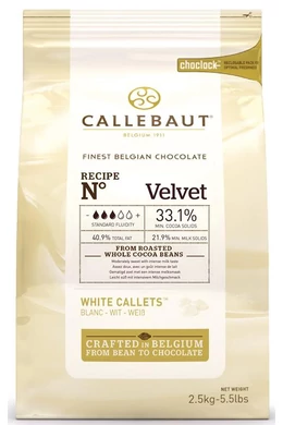 CALLEBAUT FEHÉRCSOKOLÁDÉ 34% VELVET 2,5 KG